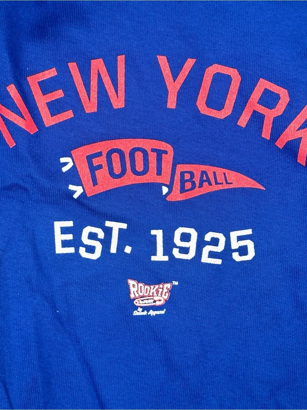 New York Giants Baby 18M Blue Onesie NFL Retro Pennant Logo 3 Snap Bottom NEW